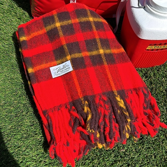 Vintage Picnic Set with Faribault Blanket, Hamilton-Skotch Thermos, and Basket - Picture 6 of 16